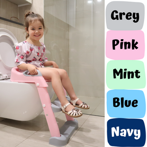 Children's Step up ladder toilet seat, soft seat, safe sydney kids toilet training 