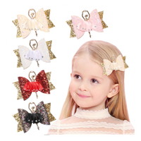 “luxury bows sequins sparkle dance party sydney lucymelon blue beige pastel gold pink peach flowers sparkly fashion kids girl stylish ballerina ballet hair clip"