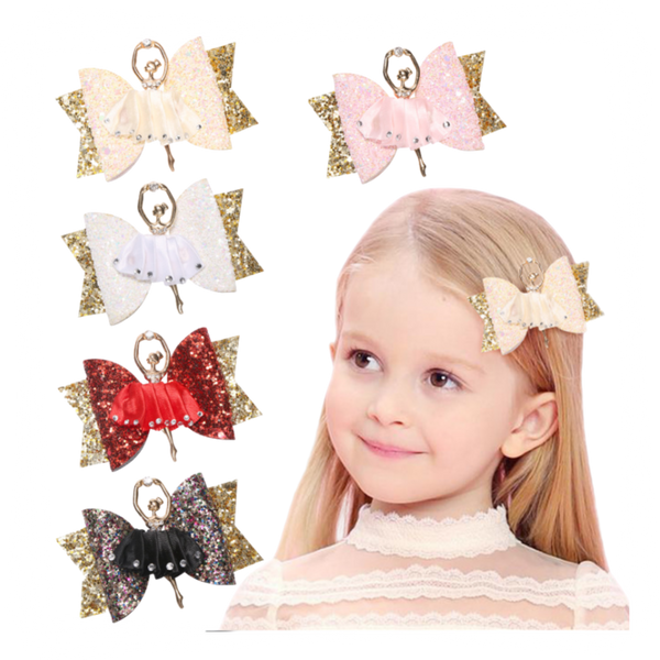 “luxury bows sequins sparkle dance party sydney lucymelon blue beige pastel gold pink peach flowers sparkly fashion kids girl stylish ballerina ballet hair clip"