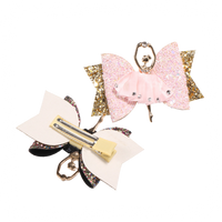 “luxury bows sequins sparkle dance party sydney lucymelon blue beige pastel gold pink peach flowers sparkly fashion kids girl stylish ballerina ballet hair clip"