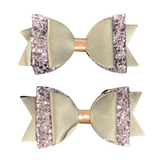 “2pc luxury bows sequins sparkle dance party sydney lucymelon sparkly beige pastel gold pink peach flowers kid girl stylish fashion”