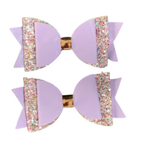 “2pc luxury bows sequins sparkle dance party sydney lucymelon sparkly beige pastel gold pink peach flowers kid girl stylish fashion”