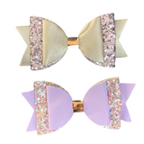 “2pc luxury bows sequins sparkle dance party sydney lucymelon sparkly beige pastel gold pink peach flowers kid girl stylish fashion”