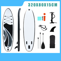 SUP 3.2m Stand up Paddle Board (Inflatable) - Black Wave SUP ISUP