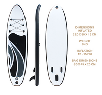 SUP 3.2m Stand up Paddle Board (Inflatable) - Black Wave SUP ISUP