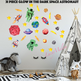 Space Astronaut glow in the dark wall art