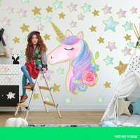 Unicorn Stars Glow in the dark wall art