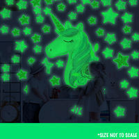 Unicorn Stars Glow in the dark wall art