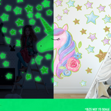 Unicorn Stars Glow in the dark wall art