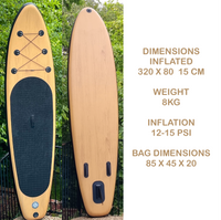 3.2m Stand up Paddle Board (Inflatable) - Wood Look SUP ISUP