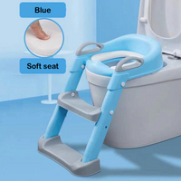 “Blue Step up cushioned toilet seat for children kids potty training ladder toilet safety non-slip lucymelon Sydney"