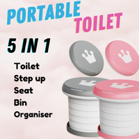 "Portable toilet seat for children kids potty training travel camping driving holidays festivals 5 in 1 toilet seat step up bin organiser lucymelon Sydney"