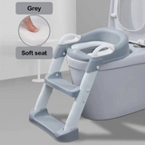 “Grey Step up cushioned toilet seat for children kids potty training ladder toilet safety non-slip lucymelon Sydney"