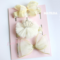 This is a gorgeous delicate soft 3 piece headband set for your daughter, Granddaughter, Niece, God daughter or friends new baby. Perfect for a baby shower gift or birthday present.