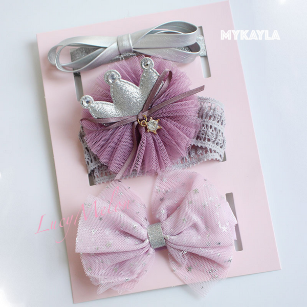 This is a gorgeous delicate soft 3 piece headband set for your daughter, Granddaughter, Niece, God daughter or friends new baby. Perfect for a baby shower gift or birthday present.