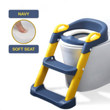 “Navy Step up cushioned toilet seat for children kids potty training ladder toilet safety non-slip lucymelon Sydney"