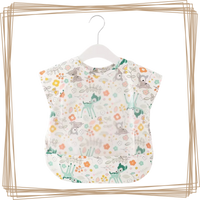 “toddler kids baby smock bib apron pocket eating art dribble cloth waterproof sydney lucymelon short sleeve Bambi Spring”