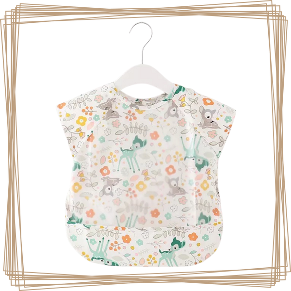 “toddler kids baby smock bib apron pocket eating art dribble cloth waterproof sydney lucymelon short sleeve Bambi Spring”