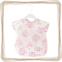 Elephant Crown Smock Short Sleeve Bib