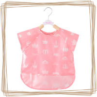 “toddler kids baby smock bib apron pocket eating art dribble cloth waterproof sydney lucymelon short sleeve Royalty”